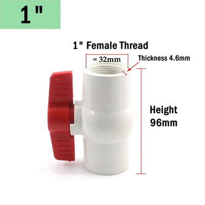 1 db 20 ~ 63 mm fehér PVC golyóscsap farm mezőgazdaság öntözés kert vízcsatlakozók akvárium tároló polc csőszerelvények