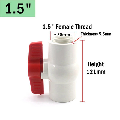 1 db 20 ~ 63 mm fehér PVC golyóscsap farm mezőgazdaság öntözés kert vízcsatlakozók akvárium tároló polc csőszerelvények