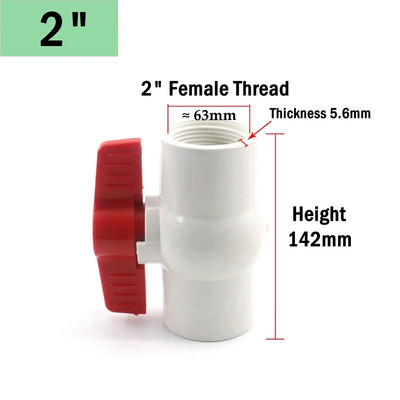 1 db 20 ~ 63 mm fehér PVC golyóscsap farm mezőgazdaság öntözés kert vízcsatlakozók akvárium tároló polc csőszerelvények