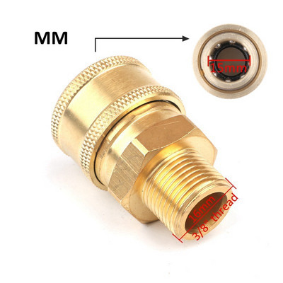 Mjedeni 3/8" visokotlačni brzi priključak Adapter za perilicu automobila Vodeni pištolj Hidraulične spojke Spojnice za navodnjavanje vrta