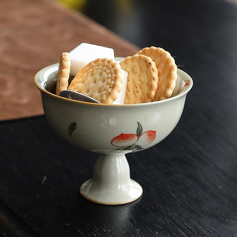 Kézzel festett High Foot Master Cup Retro kínai magas lábú teáscsésze Egy teáscsésze Háztartási Kung Fu teáskészlet teáscsésze tálak Tál