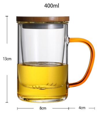 Ανθεκτική στη θερμότητα Γυάλινη Τσαγιέρα Οικιακό Ποτήρι Ποτό Γυαλί Δημιουργικό Φλιτζάνια Τσάι για Άντρες και Γυναίκες Κούπα τσαγιού Καφέ