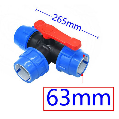 20/25/32/40/50/63 mm PE vamzdžio trišakis greitosios jungties vožtuvas 3 krypčių sodo čiaupo plastikinis vožtuvas T tipo vandens skirstytuvas 1 vnt.