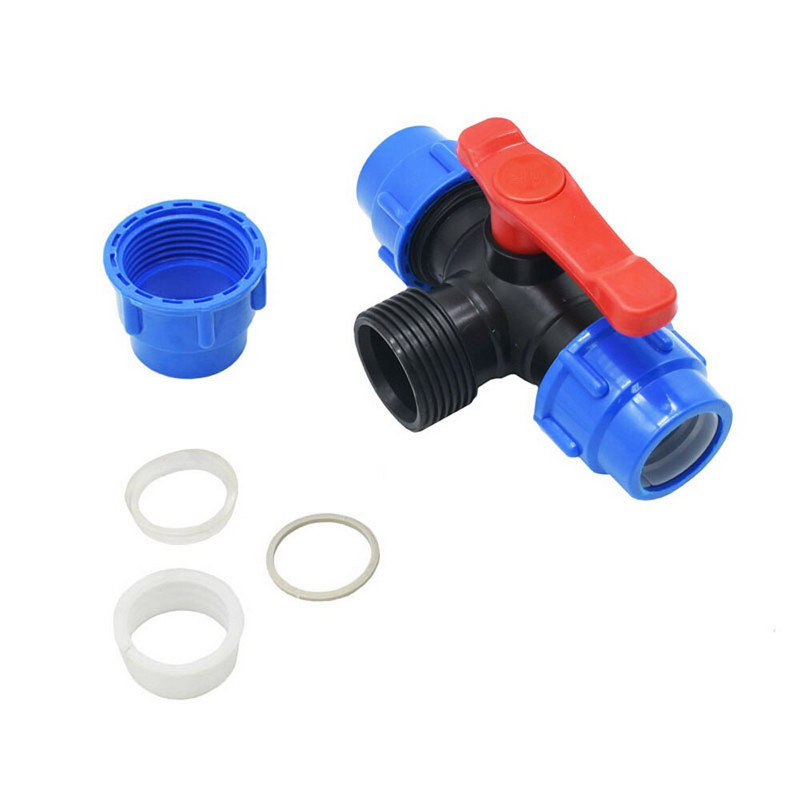 20/25/32/40/50/63 mm PE vamzdžio trišakis greitosios jungties vožtuvas 3 krypčių sodo čiaupo plastikinis vožtuvas T tipo vandens skirstytuvas 1 vnt.
