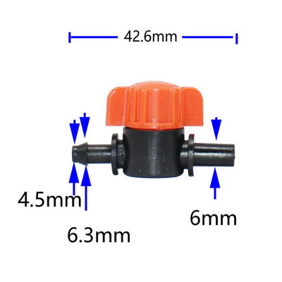 10db 4/7 tömlős miniszelep 4 mm-es kerti csapvízcső 6 mm-től 1I4-ig barb vízszelep csepegtető öntözőszerelvények