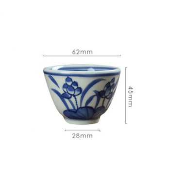 Μπλε και λευκή πορσελάνη ζωγραφισμένη στο χέρι Kung Fu Master Cup Κεραμικό φλιτζάνι τσαγιού γραφείου Jingdezhen Σετ τσαγιού Μικρό μπολ τσαγιού Ποτά