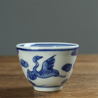 Porțelan albastru și alb pictat manual Kung Fu Master Cup Ceramică Birou ceai Set de ceai Jingdezhen Bol mic de ceai Veselă