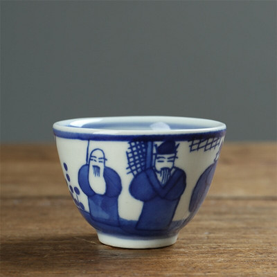Porțelan albastru și alb pictat manual Kung Fu Master Cup Ceramică Birou ceai Set de ceai Jingdezhen Bol mic de ceai Veselă
