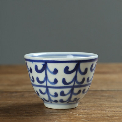 Porțelan albastru și alb pictat manual Kung Fu Master Cup Ceramică Birou ceai Set de ceai Jingdezhen Bol mic de ceai Veselă