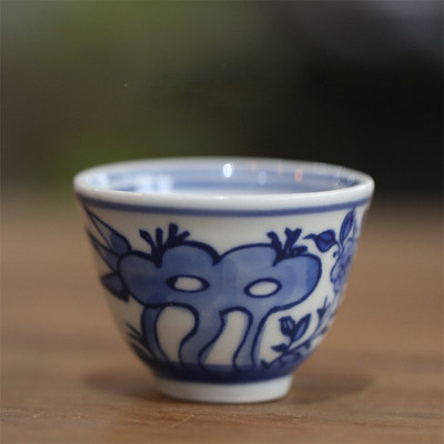 Porțelan albastru și alb pictat manual Kung Fu Master Cup Ceramică Birou ceai Set de ceai Jingdezhen Bol mic de ceai Veselă