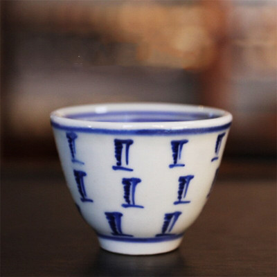 Porțelan albastru și alb pictat manual Kung Fu Master Cup Ceramică Birou ceai Set de ceai Jingdezhen Bol mic de ceai Veselă