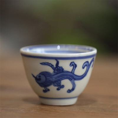 Porțelan albastru și alb pictat manual Kung Fu Master Cup Ceramică Birou ceai Set de ceai Jingdezhen Bol mic de ceai Veselă