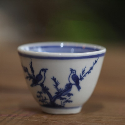 Porțelan albastru și alb pictat manual Kung Fu Master Cup Ceramică Birou ceai Set de ceai Jingdezhen Bol mic de ceai Veselă