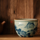 Kézzel festett csésze Kínai antik táj kerámia Jingdezheng csészék Az ősök teáscsésze készlet Teáskészlet csónak bögrék teaszertartáshoz