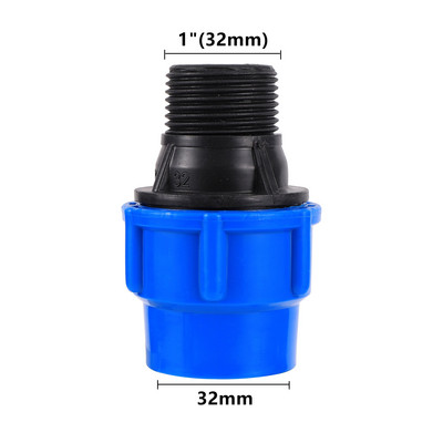 1/2" 3/4"1"1,2"1,5" vidinis sriegis iki 20/25/32/40/50 mm PE vamzdžio tiesios jungties drėkinimo sistemos PE PVC vamzdžio konversijos mova