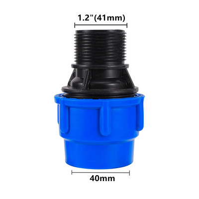 1/2" 3/4"1"1,2"1,5" vidinis sriegis iki 20/25/32/40/50 mm PE vamzdžio tiesios jungties drėkinimo sistemos PE PVC vamzdžio konversijos mova