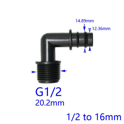 Apa 1/2" 3/4" - 16mm/20mm/25mm tömlőkönyök csatlakozó 1/2 3/4 90 fokos hajlítási kötések DN10 DN15 DN20 5 DB-hez