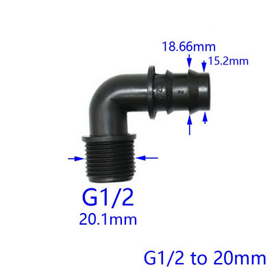 Apa 1/2" 3/4" - 16mm/20mm/25mm tömlőkönyök csatlakozó 1/2 3/4 90 fokos hajlítási kötések DN10 DN15 DN20 5 DB-hez