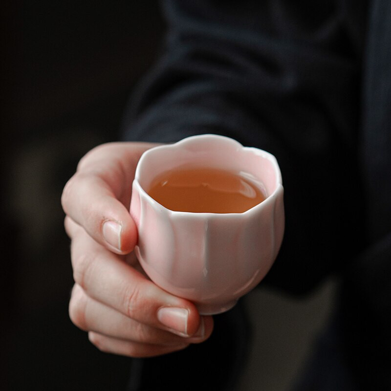 Set de ceai cu flori de lotus, cești, set frumos de ceaiuri, căni chinezești pentru ceremonia ceaiului, ceai, serviciu de ceai, butoi