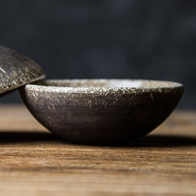 Ceai de ceai din ceramică de epocă sculptată manual Set de căni de pește cu vin de ceai Bol Lotus pentru ceremonia ceaiului Flori căni de cafea