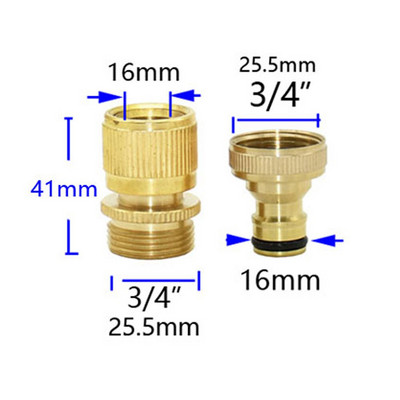 Furtun de grădină din alamă cu filet de 1/2 3/4 inch Conector rapid Adaptor pentru robinet de apă Spălătorie auto Pistol de apă Fitinguri rapide
