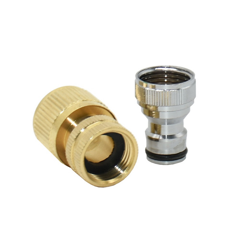 Furtun de grădină din alamă cu filet de 1/2 3/4 inch Conector rapid Adaptor pentru robinet de apă Spălătorie auto Pistol de apă Fitinguri rapide