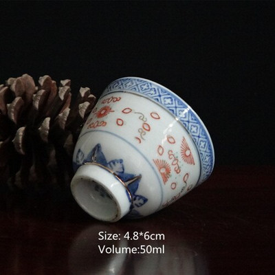 Személyes ismertető Kerámia teáscsésze Jingdezhen teáscsésze Hagyományos retro stílusú porcelán kávés teáscsésze kis teástál