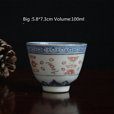 Személyes ismertető Kerámia teáscsésze Jingdezhen teáscsésze Hagyományos retro stílusú porcelán kávés teáscsésze kis teástál