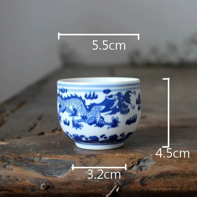 Személyes ismertető Kerámia teáscsésze Jingdezhen teáscsésze Hagyományos retro stílusú porcelán kávés teáscsésze kis teástál