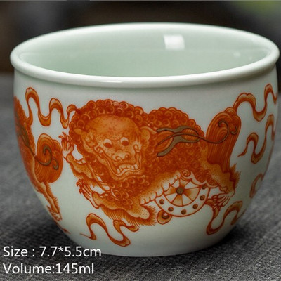 Személyes ismertető Kerámia teáscsésze Jingdezhen teáscsésze Hagyományos retro stílusú porcelán kávés teáscsésze kis teástál