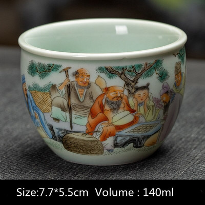 Személyes ismertető Kerámia teáscsésze Jingdezhen teáscsésze Hagyományos retro stílusú porcelán kávés teáscsésze kis teástál