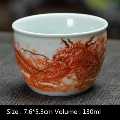 Személyes ismertető Kerámia teáscsésze Jingdezhen teáscsésze Hagyományos retro stílusú porcelán kávés teáscsésze kis teástál