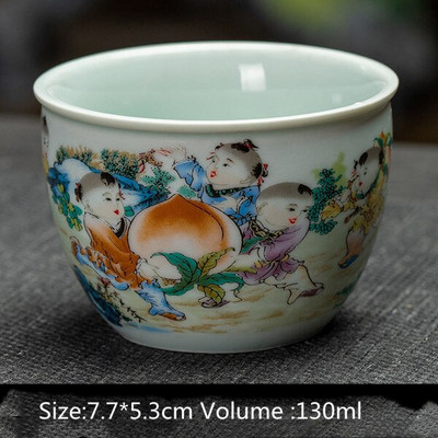 Személyes ismertető Kerámia teáscsésze Jingdezhen teáscsésze Hagyományos retro stílusú porcelán kávés teáscsésze kis teástál