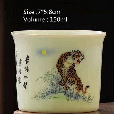 Személyes ismertető Kerámia teáscsésze Jingdezhen teáscsésze Hagyományos retro stílusú porcelán kávés teáscsésze kis teástál