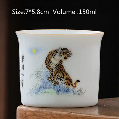 Személyes ismertető Kerámia teáscsésze Jingdezhen teáscsésze Hagyományos retro stílusú porcelán kávés teáscsésze kis teástál