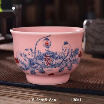 Személyes ismertető Kerámia teáscsésze Jingdezhen teáscsésze Hagyományos retro stílusú porcelán kávés teáscsésze kis teástál