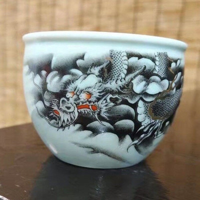 Személyes ismertető Kerámia teáscsésze Jingdezhen teáscsésze Hagyományos retro stílusú porcelán kávés teáscsésze kis teástál