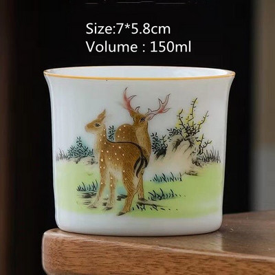 Személyes ismertető Kerámia teáscsésze Jingdezhen teáscsésze Hagyományos retro stílusú porcelán kávés teáscsésze kis teástál