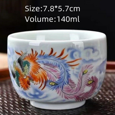 Személyes ismertető Kerámia teáscsésze Jingdezhen teáscsésze Hagyományos retro stílusú porcelán kávés teáscsésze kis teástál