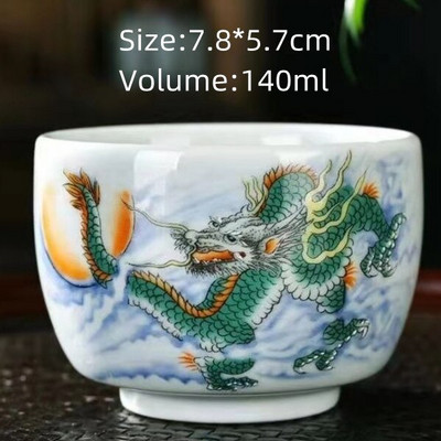 Személyes ismertető Kerámia teáscsésze Jingdezhen teáscsésze Hagyományos retro stílusú porcelán kávés teáscsésze kis teástál