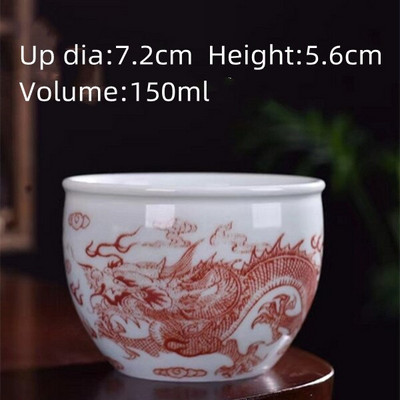 Személyes ismertető Kerámia teáscsésze Jingdezhen teáscsésze Hagyományos retro stílusú porcelán kávés teáscsésze kis teástál