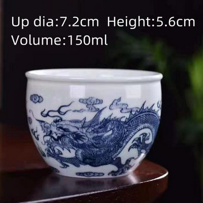 Személyes ismertető Kerámia teáscsésze Jingdezhen teáscsésze Hagyományos retro stílusú porcelán kávés teáscsésze kis teástál