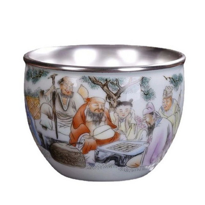 Személyes ismertető Kerámia teáscsésze Jingdezhen teáscsésze Hagyományos retro stílusú porcelán kávés teáscsésze kis teástál