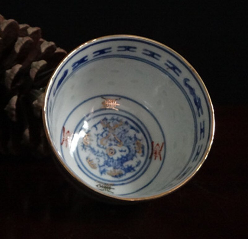 Személyes ismertető Kerámia teáscsésze Jingdezhen teáscsésze Hagyományos retro stílusú porcelán kávés teáscsésze kis teástál