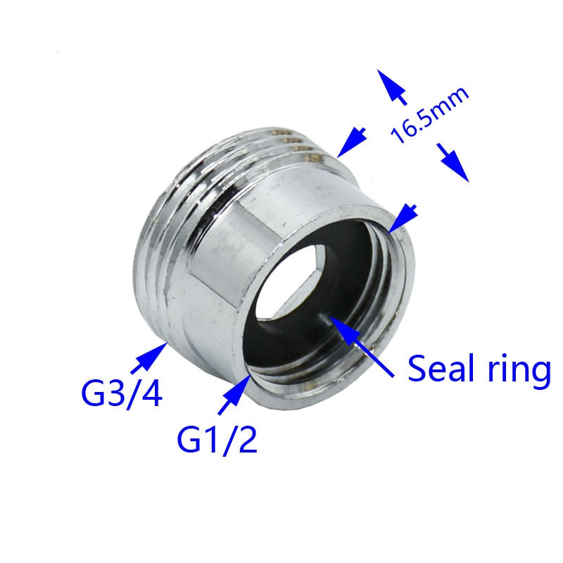 Sodo maišytuvo jungtis vyriška 3/4 iki 1/2 Moteris žalvarinis adapteris G3/4 Sumažina jungtis G1/2 skalbimo mašinos jungiamosios detalės 1 vnt.