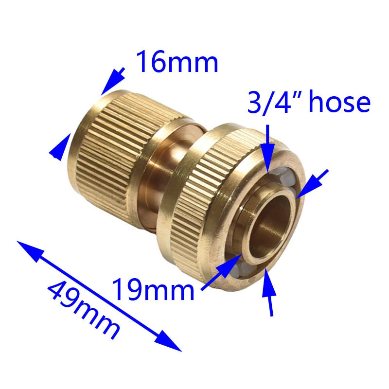 Kerti csap Sárgaréz 3/4 tömlő Gyorscsatlakozó Kerti öntöző 25mm tömlő Csatlakozó Tiszta réz Adapter 1db