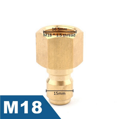 1 db 3/8 - M14 M18 M22 gyorscsatlakozó nagynyomású gyorscsatlakozó autómosó vízpisztoly adapter csuklókhoz