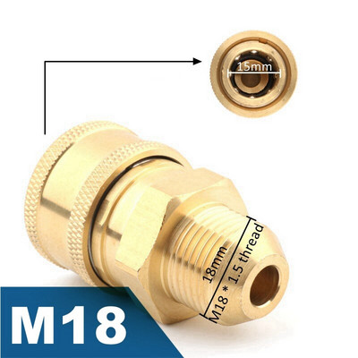 1 db 3/8 - M14 M18 M22 gyorscsatlakozó nagynyomású gyorscsatlakozó autómosó vízpisztoly adapter csuklókhoz