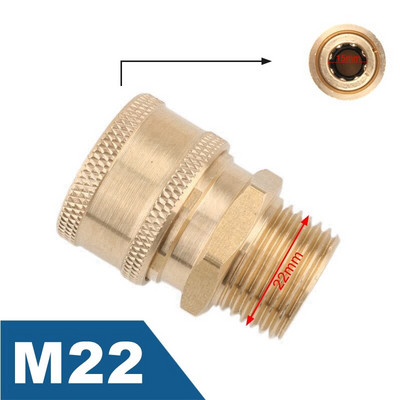 1 db 3/8 - M14 M18 M22 gyorscsatlakozó nagynyomású gyorscsatlakozó autómosó vízpisztoly adapter csuklókhoz