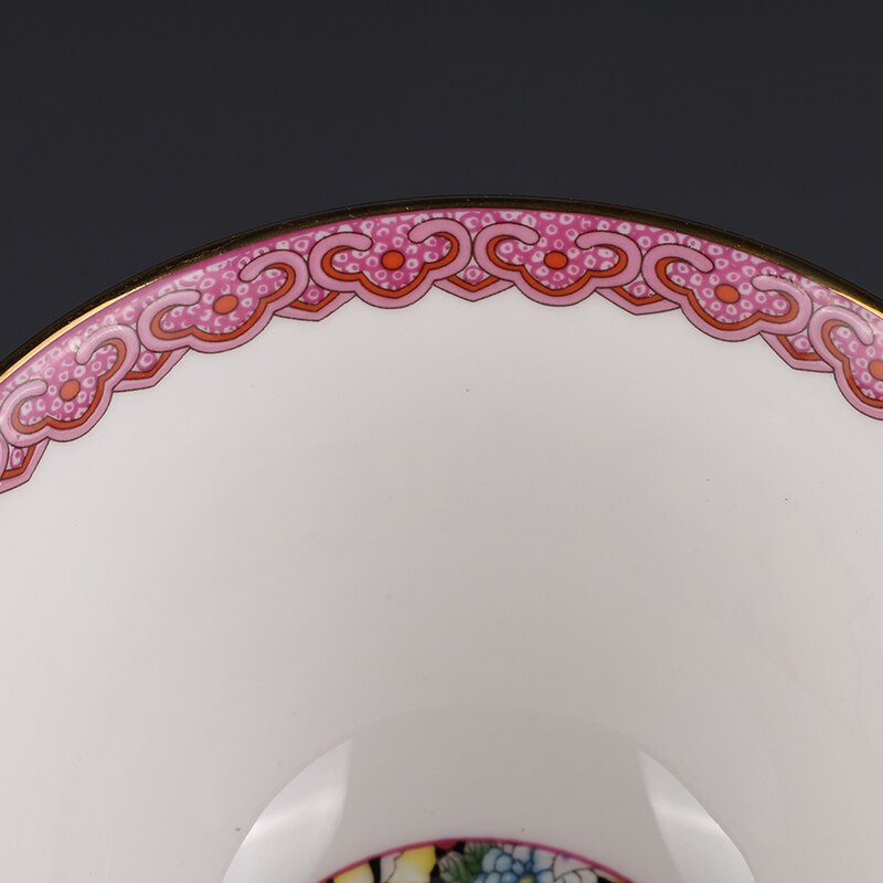 Qing Enamel Black Ground Blossoms Longevity Peach Pattern Master Cup Jingdezhen Antik Tea Cup